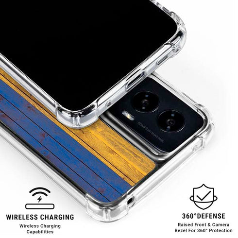 Barbados Flag Dark Wood Moto G Power 5G (2024) Clear Case